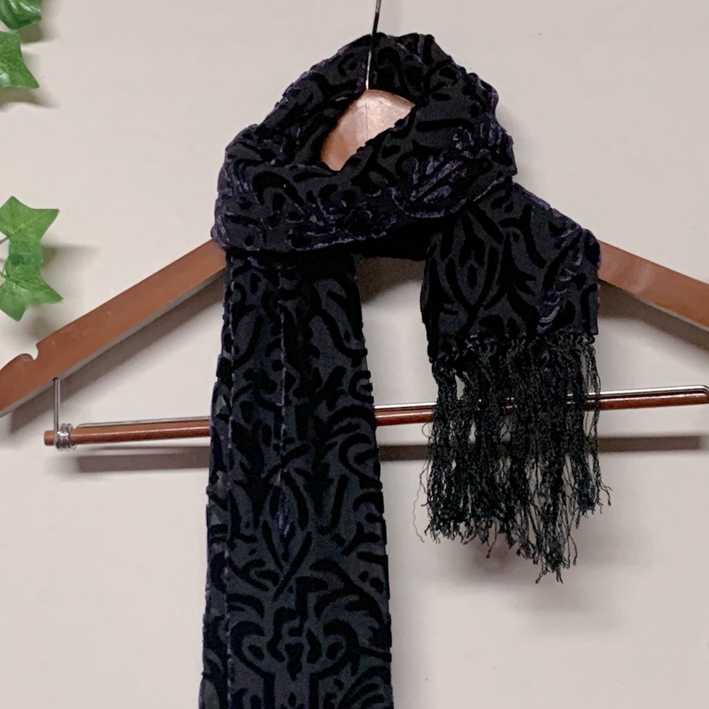 Black Iridescent & Sheer Scarf